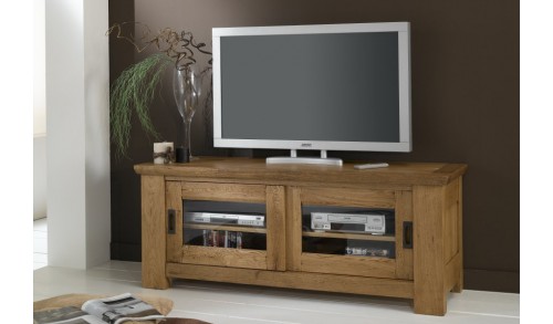 Comodă TV din lemn masiv cu 2 uşi CORSO 150x50x60 cm